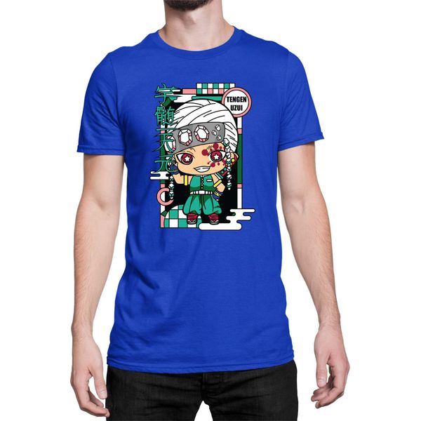 Maglietta Da Uomo Demon Anime Slayer Kimetsu No Yaiba Chibi Tengen Uzui, Man 2XL , Bleu-image