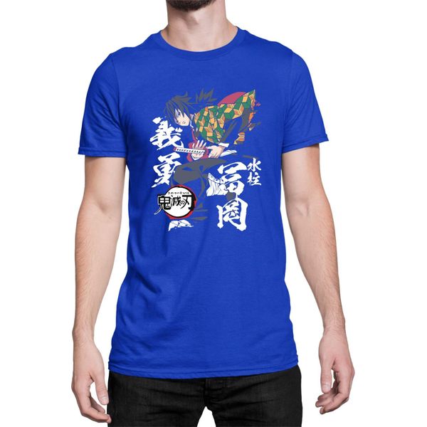Maglietta Da Uomo Demon Anime Slayer Kimetsu No Yaiba Giyu Tomioka 02, Man Xl , Bleu-image