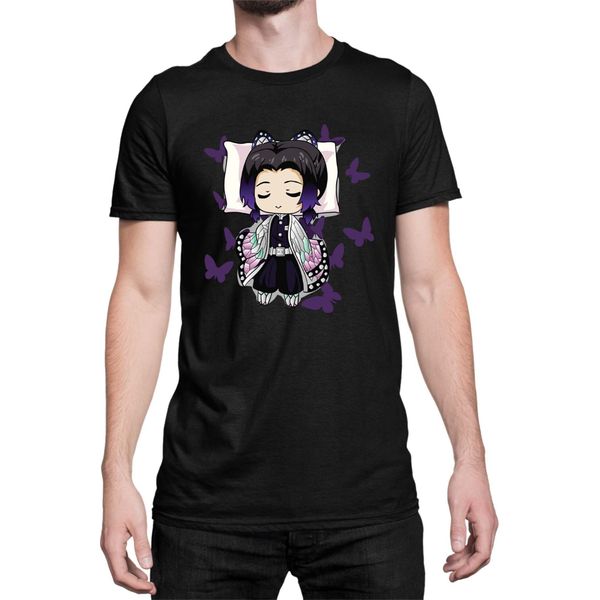 Maglietta Da Uomo Demon Anime Slayer Kimetsu No Yaiba Shinobu Kocho Sleeping, Man Xl , Noir-image