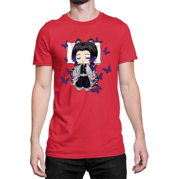 Maglietta Da Uomo Demon Anime Slayer Kimetsu No Yaiba Shinobu Kocho Sleeping, Man 2XL , Rouge-image