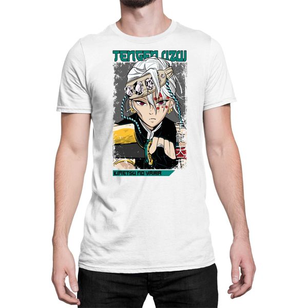 Maglietta Da Uomo Demon Anime Slayer Kimetsu No Yaiba Uzui Tengen 001, Man Xl , Blanc-image