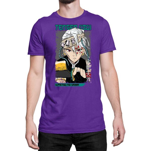 Maglietta Da Uomo Demon Anime Slayer Kimetsu No Yaiba Uzui Tengen 001, Man S , Lilas-image