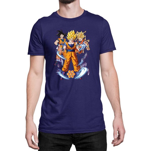 Maglietta Da Uomo Dragon Anime Manga Ball Z Goku 01, Man Xl , Bleu Foncé-image