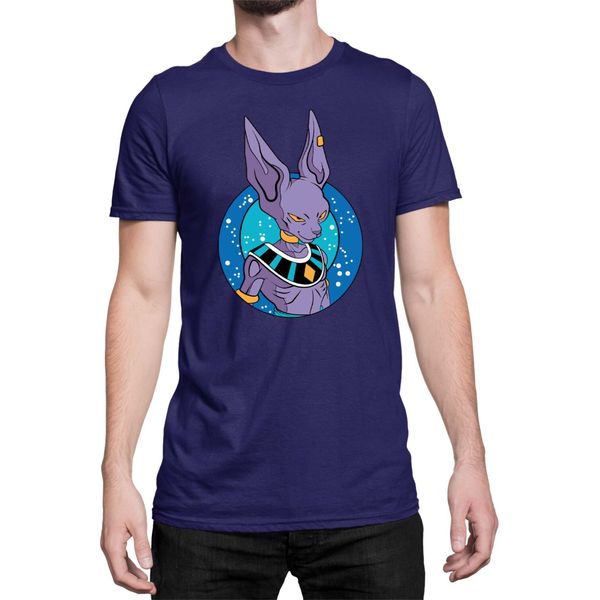 Maglietta Da Uomo Dragon Anime Manga Ball Z Beerus 01, Man L , Bleu Foncé-image