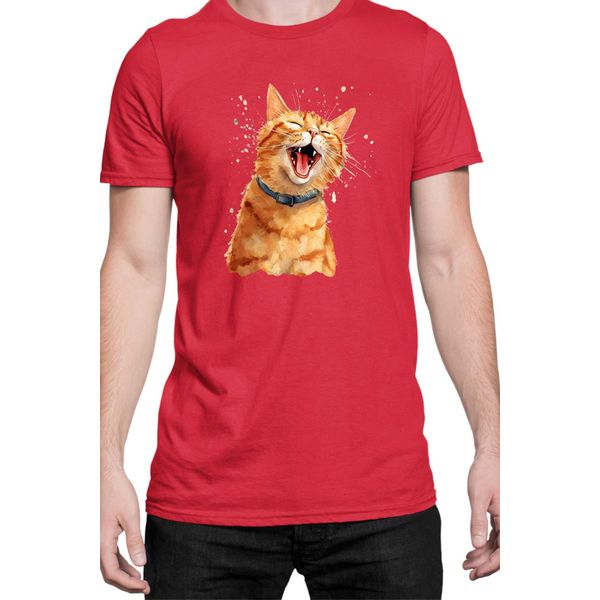 Maglietta Da Uomo Funny Cats Breeds American Shorthair Cat, Man S , Rouge-image