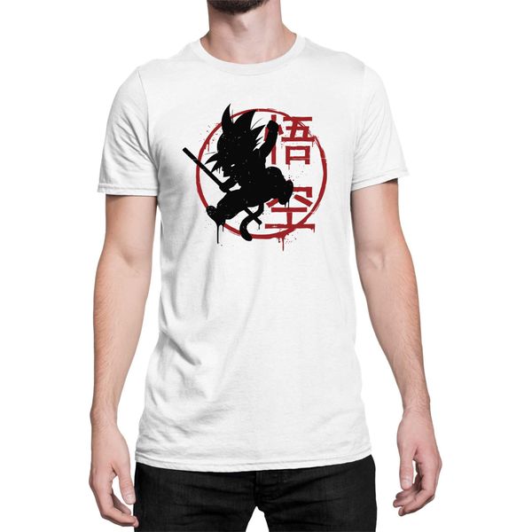 Maglietta Da Uomo Dragon Anime Manga Ball Z Kanji Goku, Man S , Blanc-image
