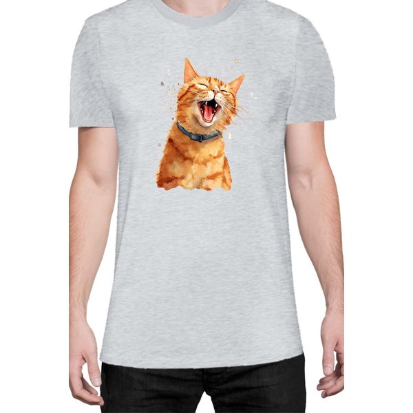 Maglietta Da Uomo Funny Cats Breeds American Shorthair Cat, Man M , Gris-image
