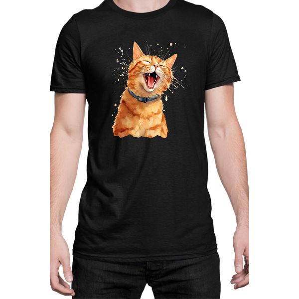 Maglietta Da Uomo Funny Cats Breeds American Shorthair Cat, Man 5XL , Noir-image