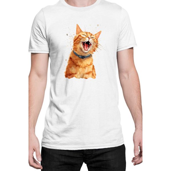 Maglietta Da Uomo Funny Cats Breeds American Shorthair Cat, Man 2XL , Blanc-image