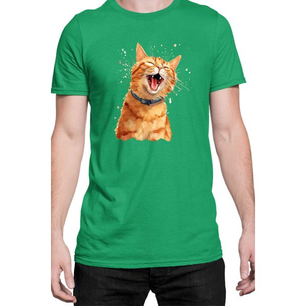 Maglietta Da Uomo Funny Cats Breeds American Shorthair Cat, Man L , Vert-image