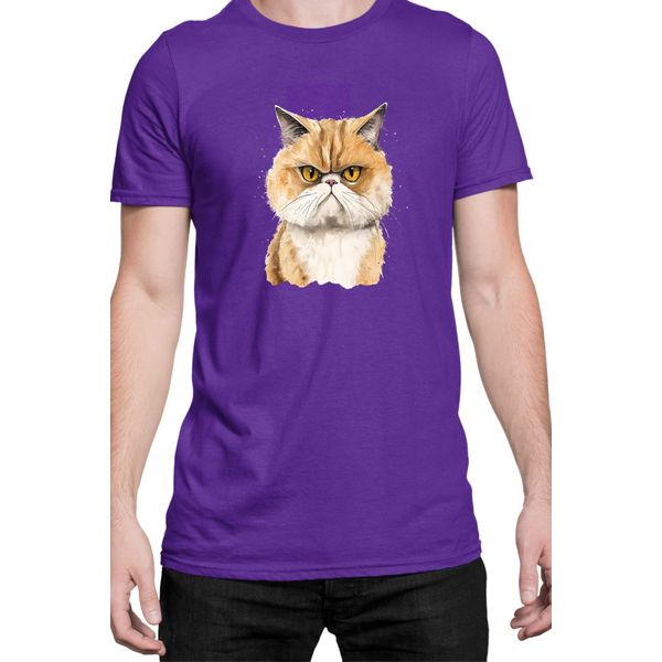 Maglietta Da Uomo Funny Cats Breeds Exotic Shorthair Cat, Man 2XL , Lilas-image