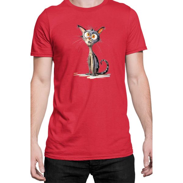 Maglietta Da Uomo Funny Cats Breeds Oriental Shorthair Cat, Man 3XL , Rouge-image
