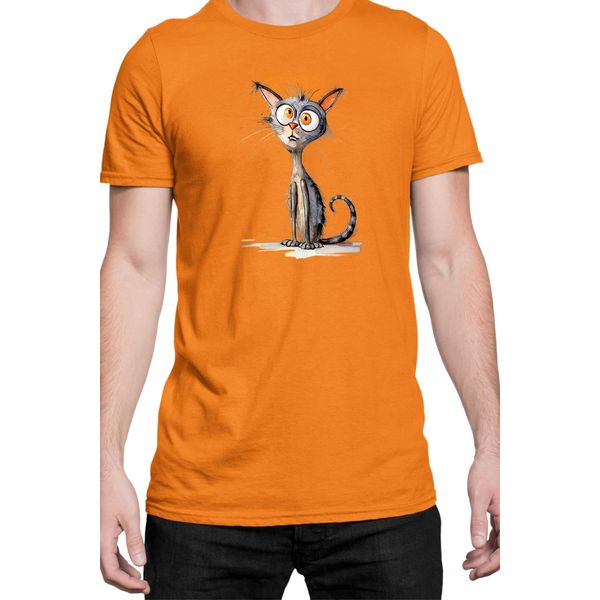 Maglietta Da Uomo Funny Cats Breeds Oriental Shorthair Cat, Man 3XL , Orange-image