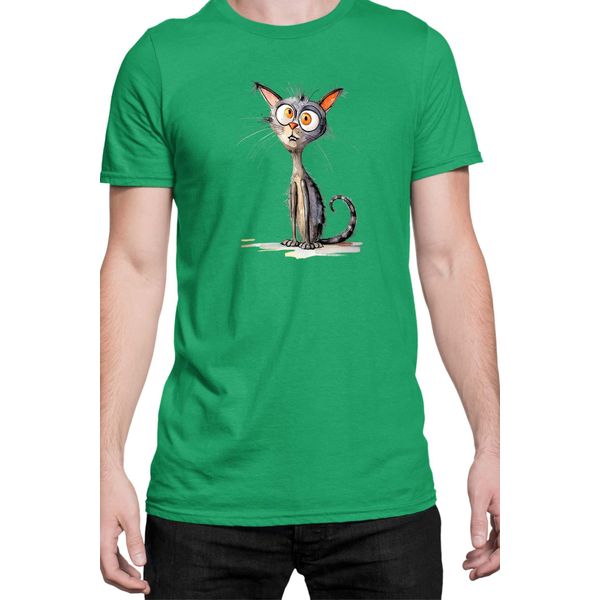 Maglietta Da Uomo Funny Cats Breeds Oriental Shorthair Cat, Man 2XL , Vert-image