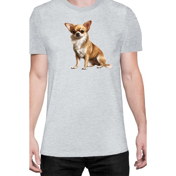 Maglietta Da Uomo Dogs Breeds Chihuahua Dog Breed 006, Man S , Gris-image