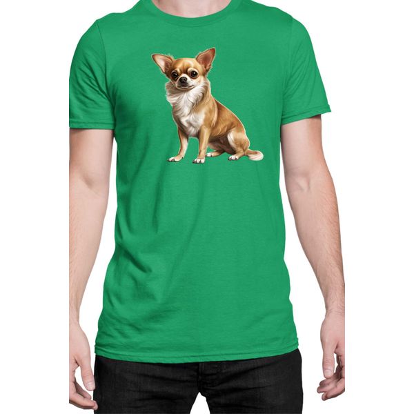 Maglietta Da Uomo Dogs Breeds Chihuahua Dog Breed 006, Man Xl , Vert-image
