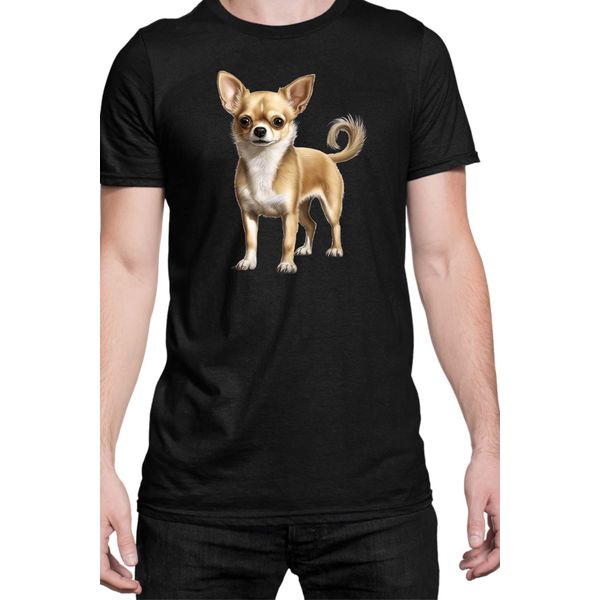 Maglietta Da Uomo Dogs Breeds Chihuahua Dog Breed 005, Man Xl , Noir-image
