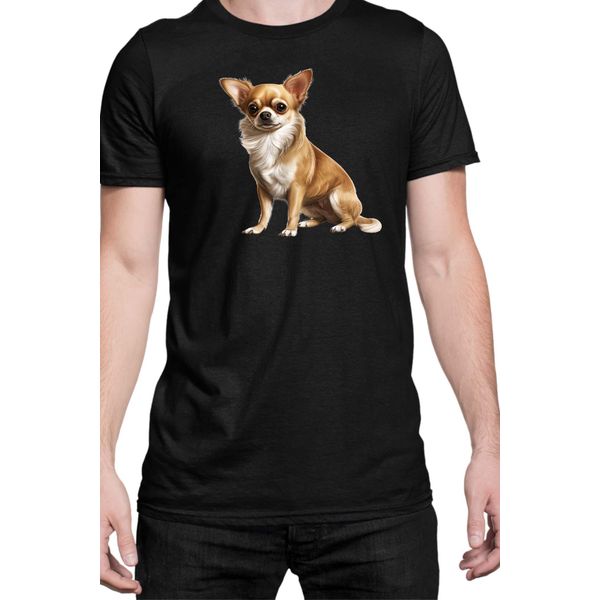 Maglietta Da Uomo Dogs Breeds Chihuahua Dog Breed 006, Man L , Noir-image