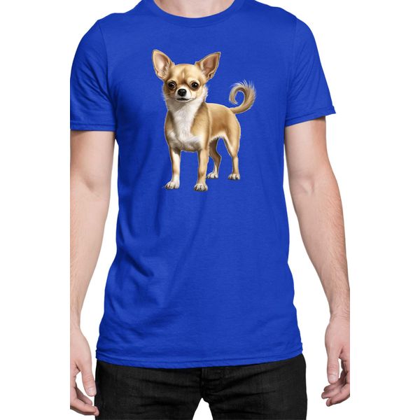 Maglietta Da Uomo Dogs Breeds Chihuahua Dog Breed 005, Man M , Bleu-image
