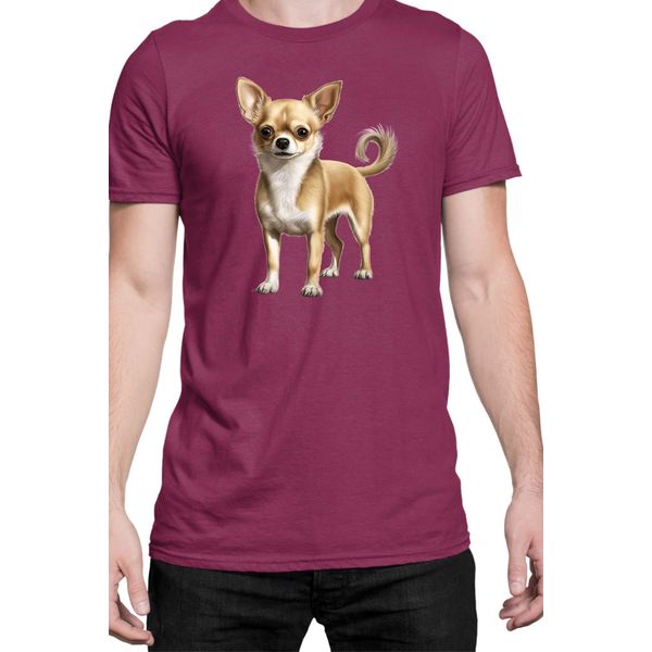Maglietta Da Uomo Dogs Breeds Chihuahua Dog Breed 005, Man S , Bordeaux-image