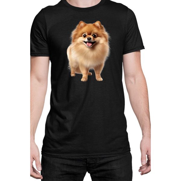 Maglietta Da Uomo Dogs Breeds Pomeranian Dog Breed 005, Man S , Noir-image