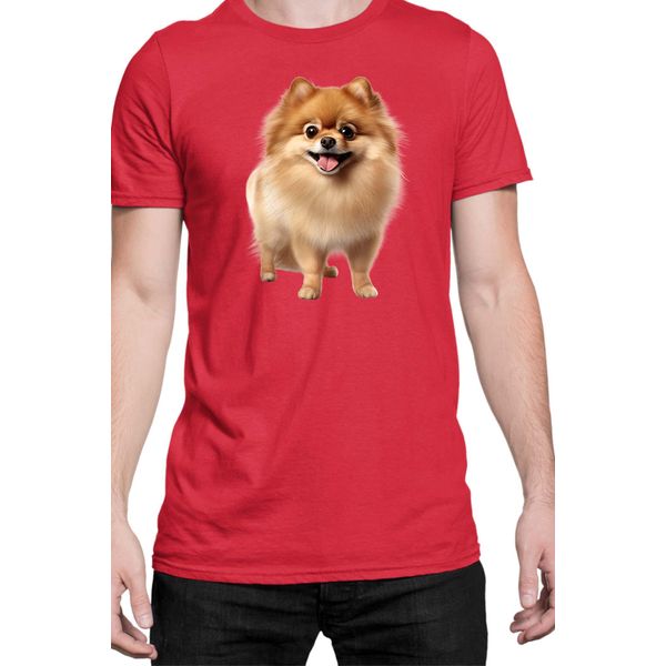 Maglietta Da Uomo Dogs Breeds Pomeranian Dog Breed 005, Man S , Rouge-image
