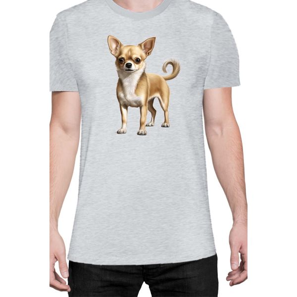 Maglietta Da Uomo Dogs Breeds Chihuahua Dog Breed 005, Man 3XL , Gris-image