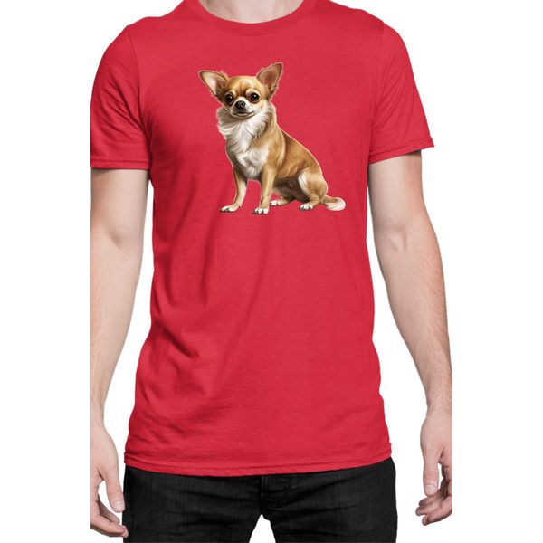 Maglietta Da Uomo Dogs Breeds Chihuahua Dog Breed 006, Man Xl , Rouge-image