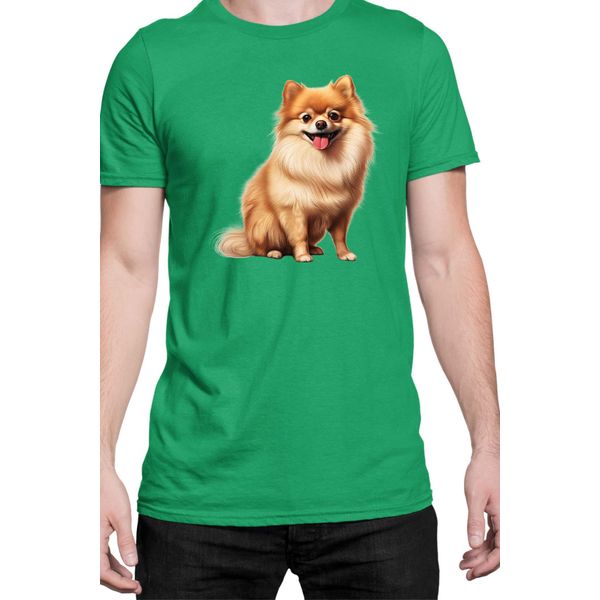 Maglietta Da Uomo Dogs Breeds Pomeranian Dog Breed 006, Man 3XL , Vert-image