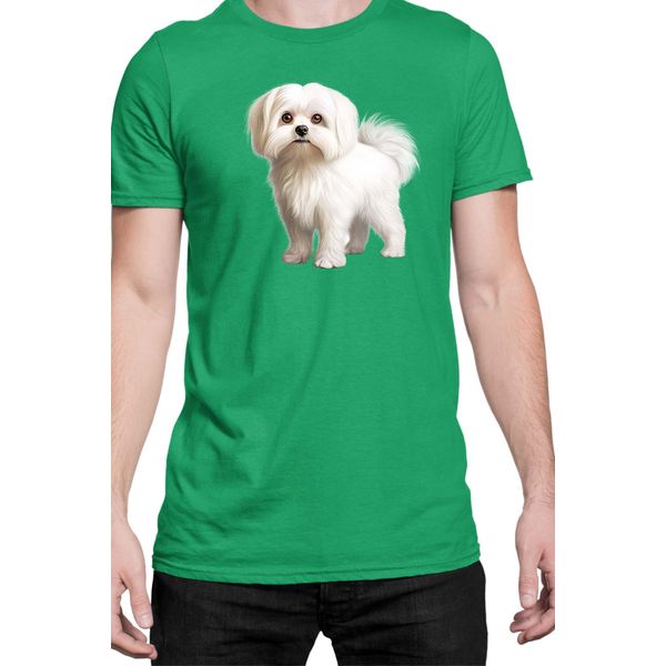 Maglietta Da Uomo Dogs Breeds Maltese Dog Breed 005, Man L , Vert-image