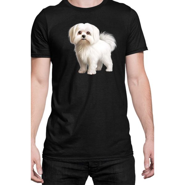 Maglietta Da Uomo Dogs Breeds Maltese Dog Breed 005, Man S , Noir-image