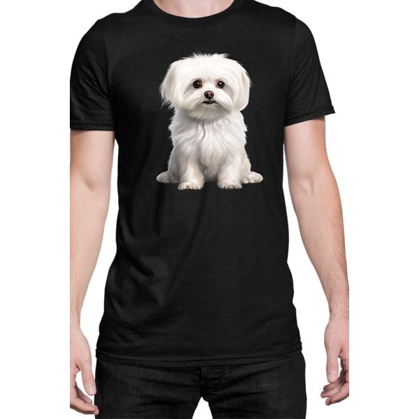 Maglietta Da Uomo Dogs Breeds Maltese Dog Breed 006, Man S , Noir-image