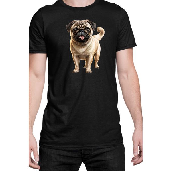 Maglietta Da Uomo Dogs Breeds Pug Dog Breed 007, Man L , Noir-image