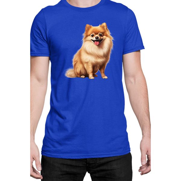 Maglietta Da Uomo Dogs Breeds Pomeranian Dog Breed 006, Man S , Bleu-image