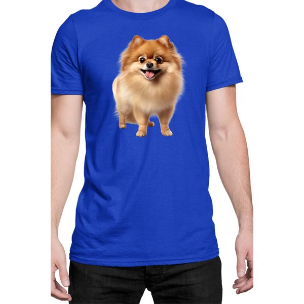 Maglietta Da Uomo Dogs Breeds Pomeranian Dog Breed 005, Man M , Bleu-image