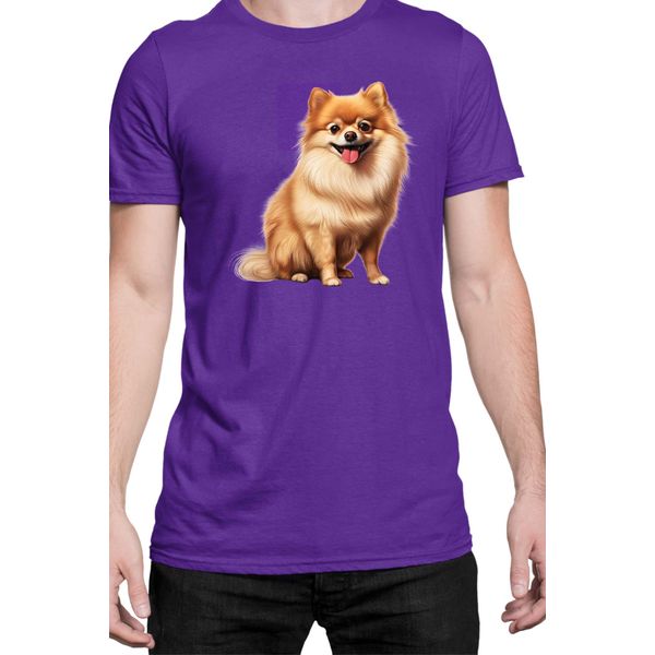Maglietta Da Uomo Dogs Breeds Pomeranian Dog Breed 006, Man S , Lilas-image