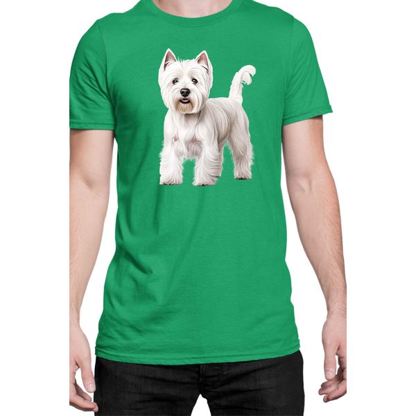 Maglietta Da Uomo Dogs Breeds West Highland White Terrier Dog Breed 005, Man M , Vert-image