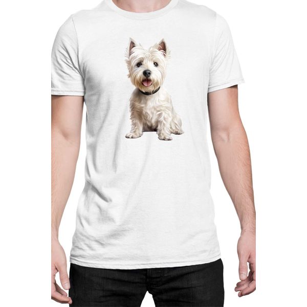 Maglietta Da Uomo Dogs Breeds West Highland White Terrier Dog Breed 006, Man 3XL , Blanc-image