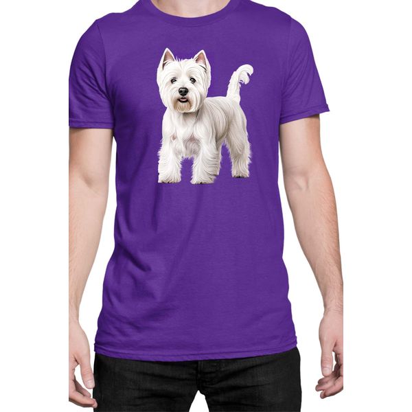 Maglietta Da Uomo Dogs Breeds West Highland White Terrier Dog Breed 005, Man 2XL , Lilas-image