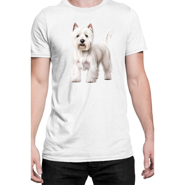Maglietta Da Uomo Dogs Breeds West Highland White Terrier Dog Breed 005, Man 4XL , Blanc-image