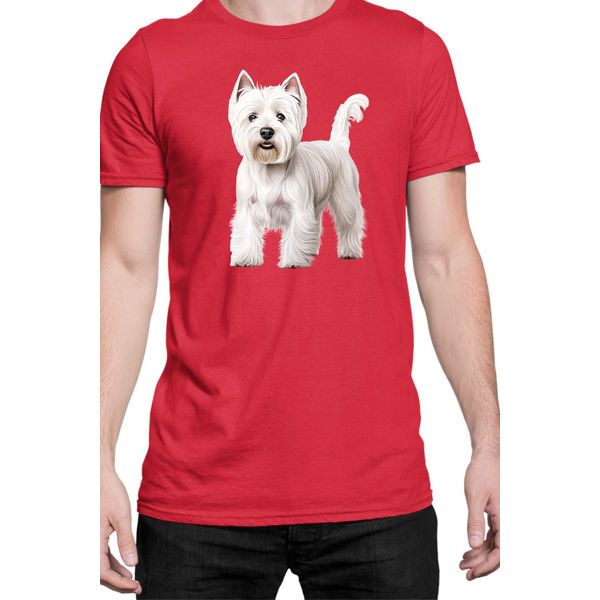 Maglietta Da Uomo Dogs Breeds West Highland White Terrier Dog Breed 005, Man M , Rouge-image
