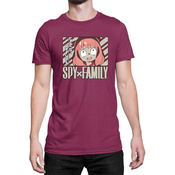 Maglietta Da Uomo Japan Anime Manga Family Anime X Manga Spy Fan Solo Anya, Man 2XL , Bordeaux-image