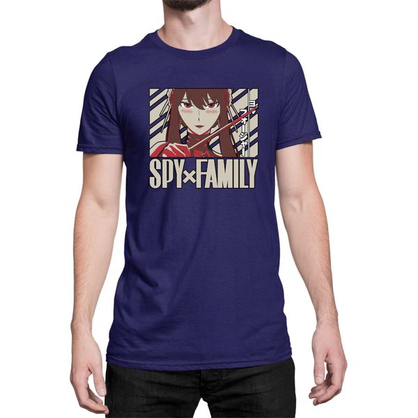 Maglietta Da Uomo Japan Anime Manga Family Anime X Manga Spy Fan Solo Yor, Man 2XL , Bleu Foncé-image