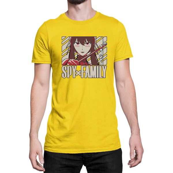 Maglietta Da Uomo Japan Anime Manga Family Anime X Manga Spy Fan Solo Yor, Man S , Jaune-image