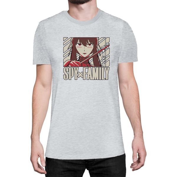 Maglietta Da Uomo Japan Anime Manga Family Anime X Manga Spy Fan Solo Yor, Man Xl , Gris-image