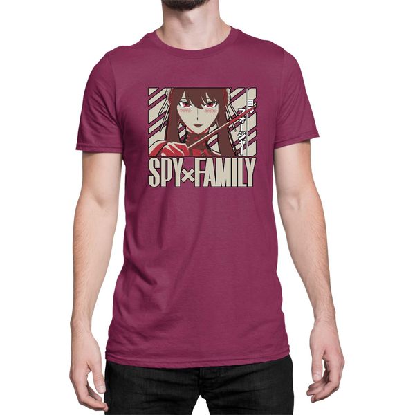 Maglietta Da Uomo Japan Anime Manga Family Anime X Manga Spy Fan Solo Yor, Man S , Bordeaux-image