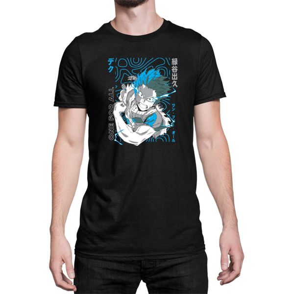 Maglietta Da Uomo Japan Anime Manga My Hero Anime Academia Izuku Midoriya Deku Izuku Midoriya Deku, Man 2XL , Noir-image