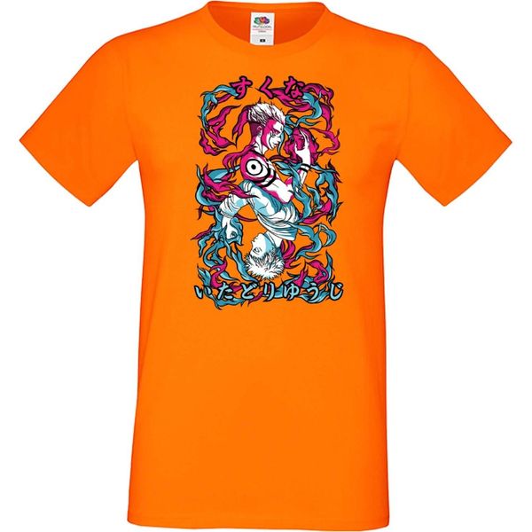 Maglietta Da Uomo Japan Manga Animation Comics Demon Anime Slayer Akaza 04 Var-005 Akaza Upper, Man 2XL , Orange-image