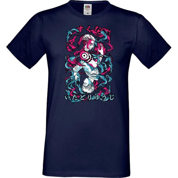 Maglietta Da Uomo Japan Manga Animation Comics Demon Anime Slayer Akaza 04 Var-005 Akaza Upper, Man 2XL , Bleu Foncé-image