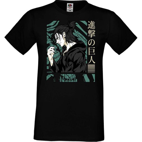 Maglietta Da Uomo Anime Manga Attack Anime On Titan Eren Yeager 03 Eren Yeager, Man 4XL , Noir-image